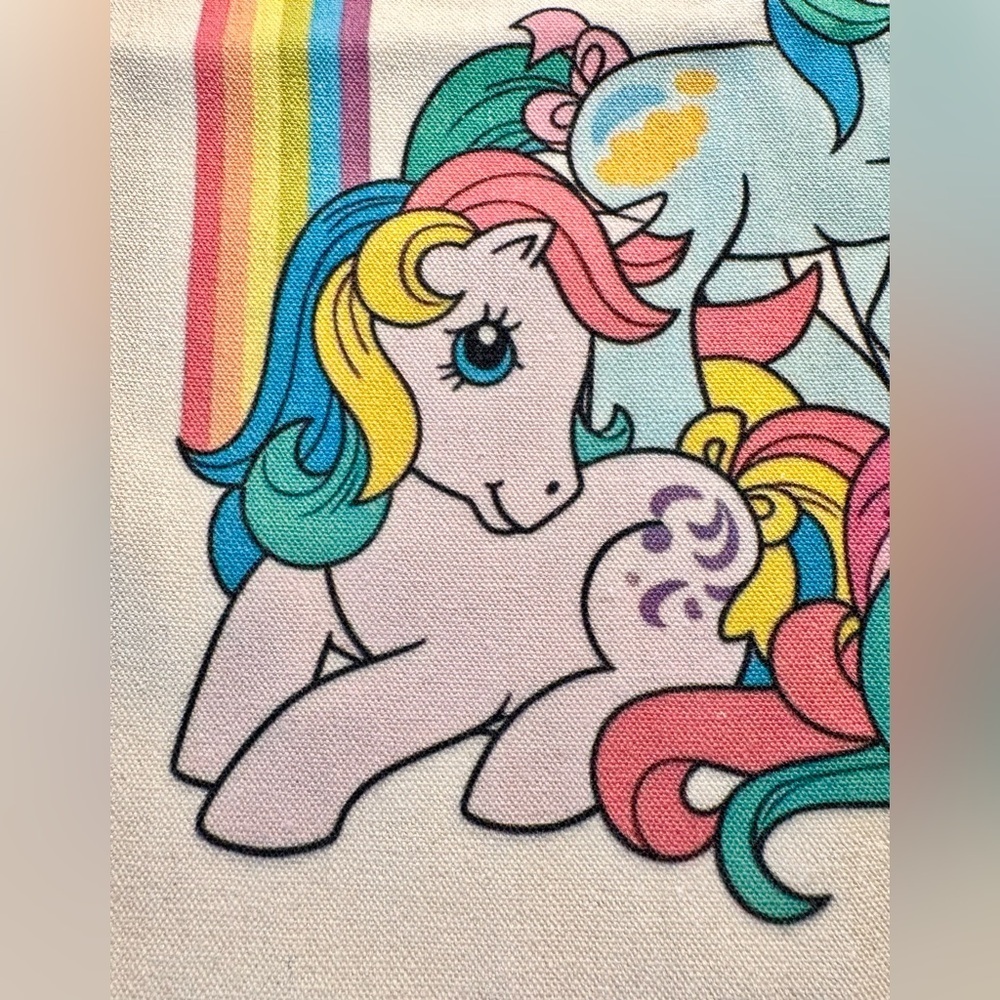 New My Little Pony Retro 80s Style Shopping Bag Purse Tote w/ Heart Charm - 16” - Picture 4 of 9